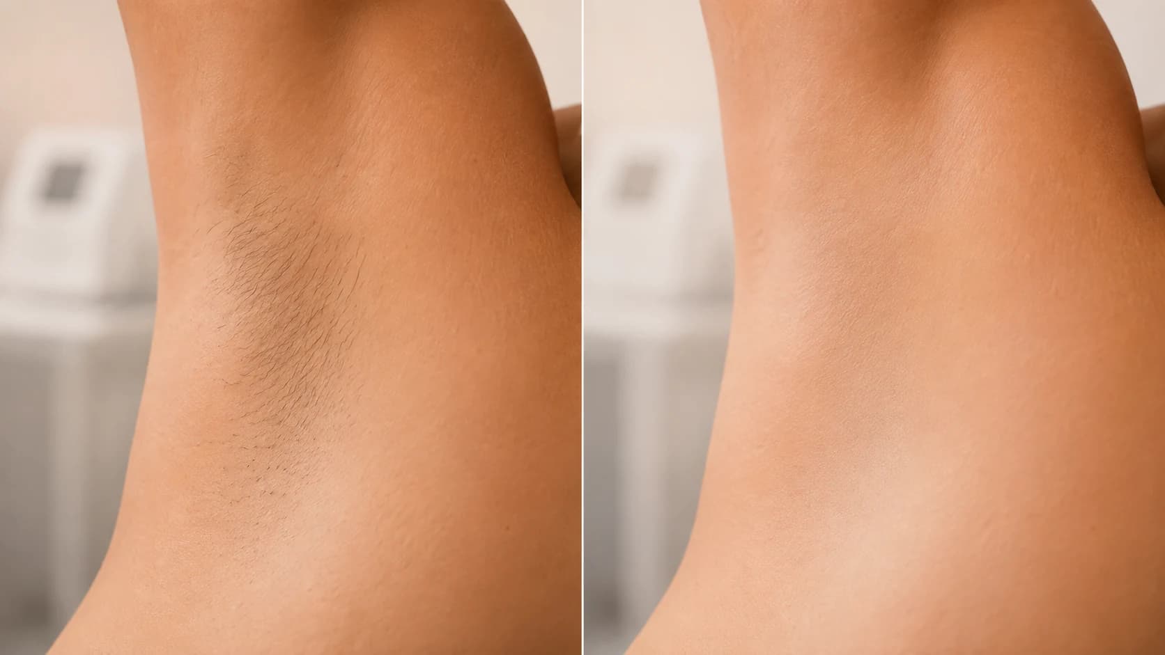 Sample before and after layout for laser hair removal