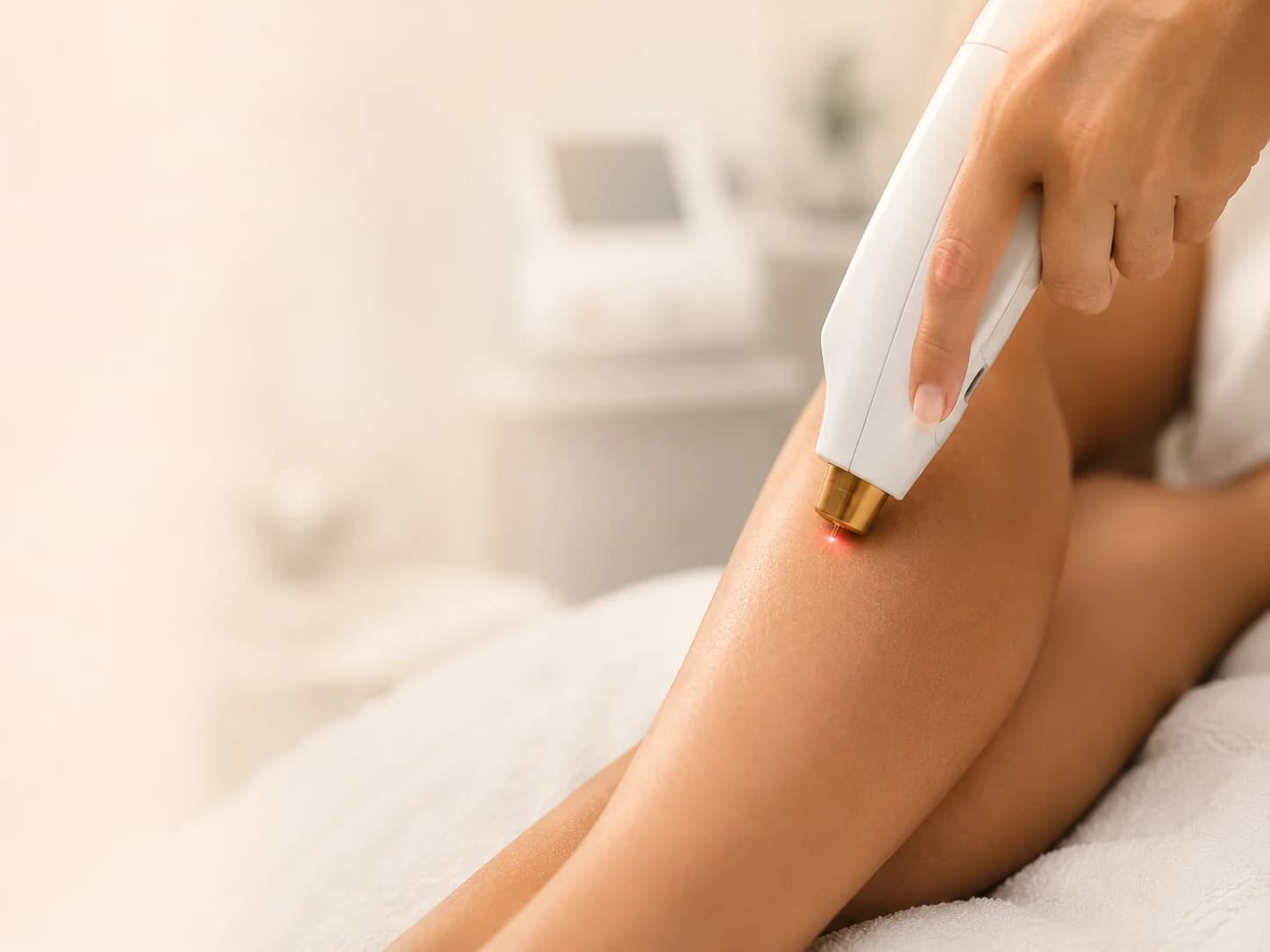 Illustrative photograph of a laser hair removal treatment