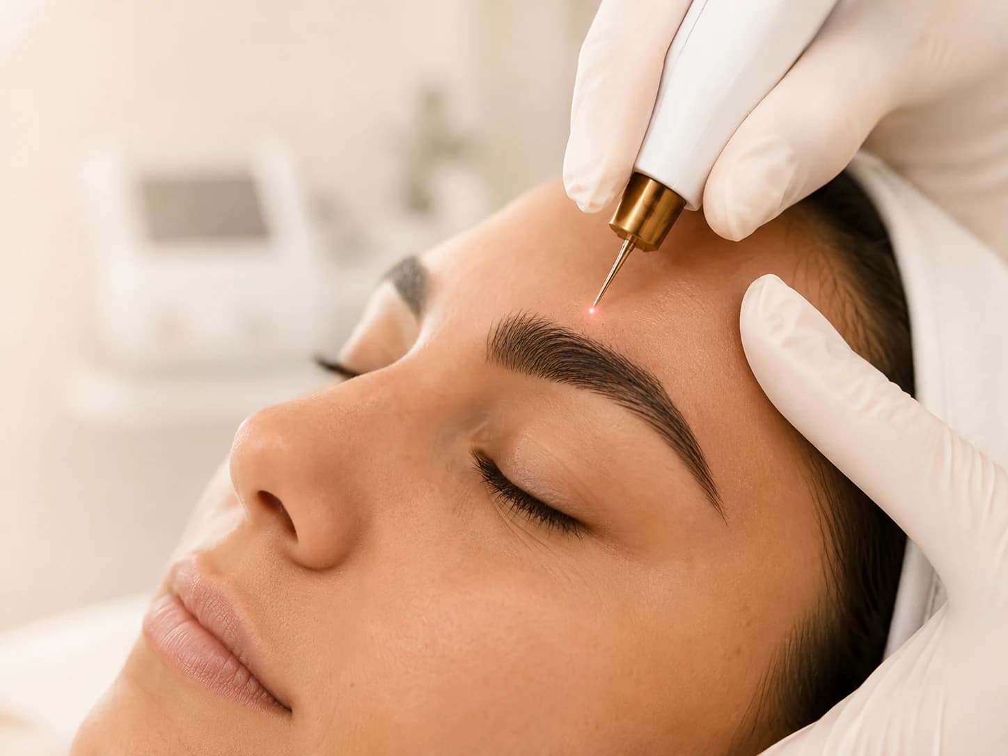 Illustrative photograph of a permanent-makeup eyebrow treatment